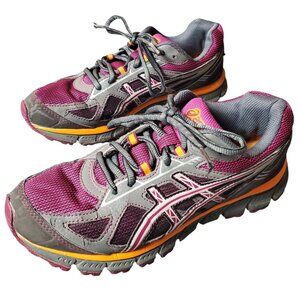 Asics Gel Scram 2 T3G7N Womens Sz 8 Burgundy Grey Running Shoes Outdoor Sneakers